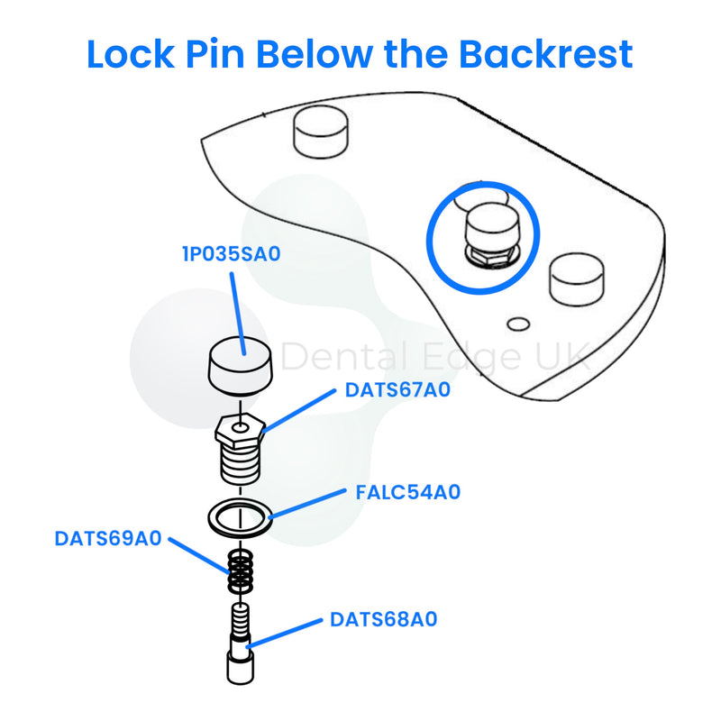 Dental Edge UK -  Belmont Short Knob Bolt for Voyager II L Lock Pin Below the Backrest