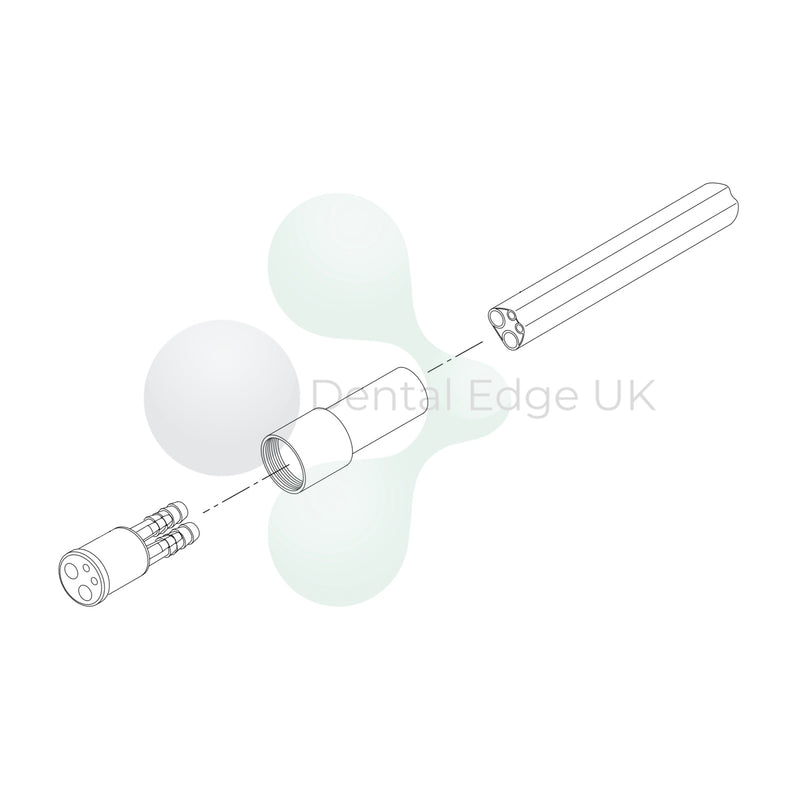 Dental Edge UK - DCI 120T 4 Hole Midwest Metal Tubing Connector & Nut