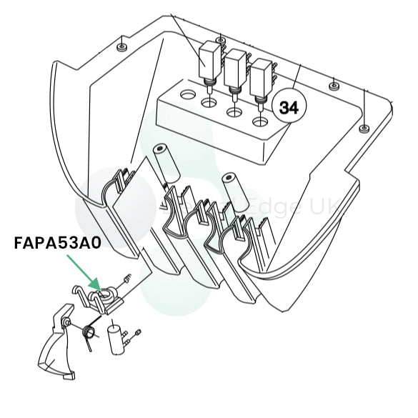 Dental Edge UK -  Belmont Delivery Unit and Assistant Suction Handpiece Holder Actuator Guide