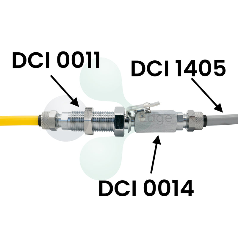 Dental Edge UK -  DCI 0014 1/4" Poly Male Q.D. Quick Disconnect with Shut Off