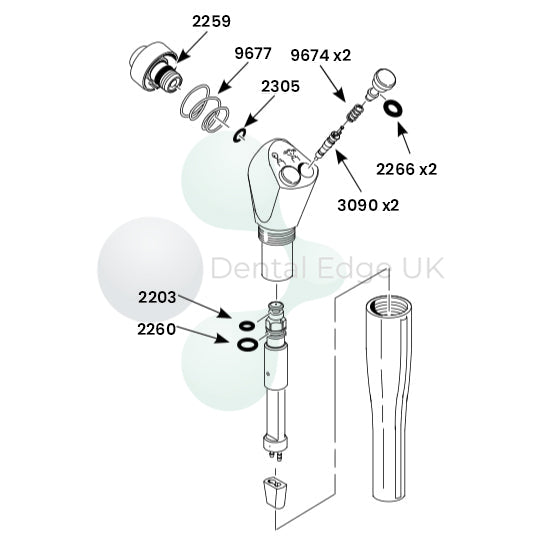 Dental Edge UK -  DCI 3072 3in1 Repair Kit for Autoclavable Valve Core Syringe