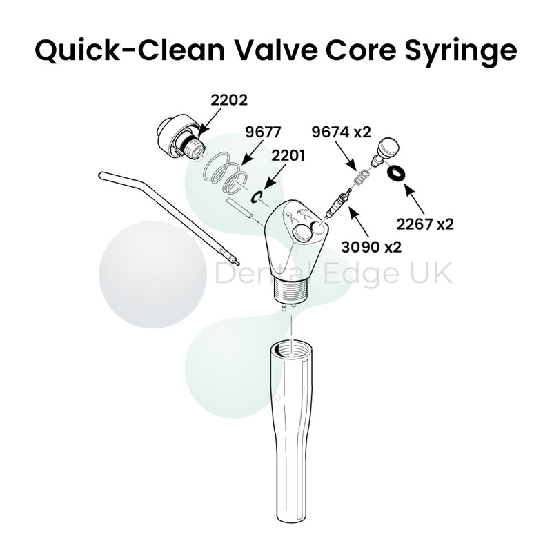 Dental Edge UK -  DCI 3076 3 in 1 Syringe Quick-Clean Valve Core Repair Kit