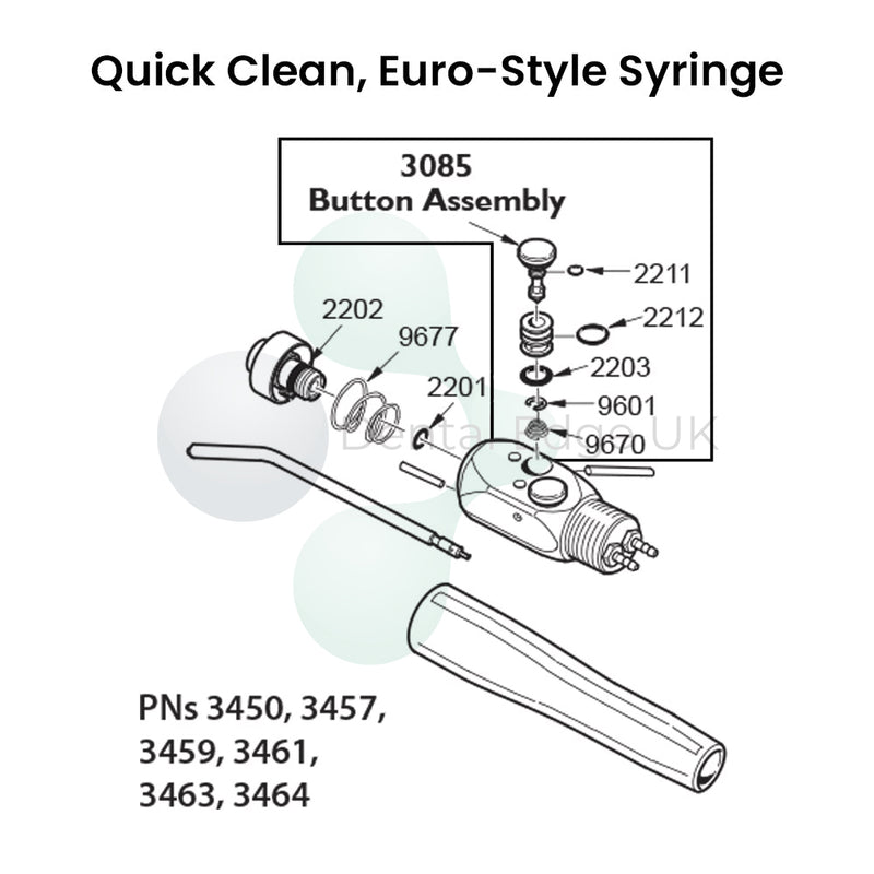 Dental Edge UK -  DCI 3098 3 in 1 Quick-Clean Syringe Buttons & Repair Kit